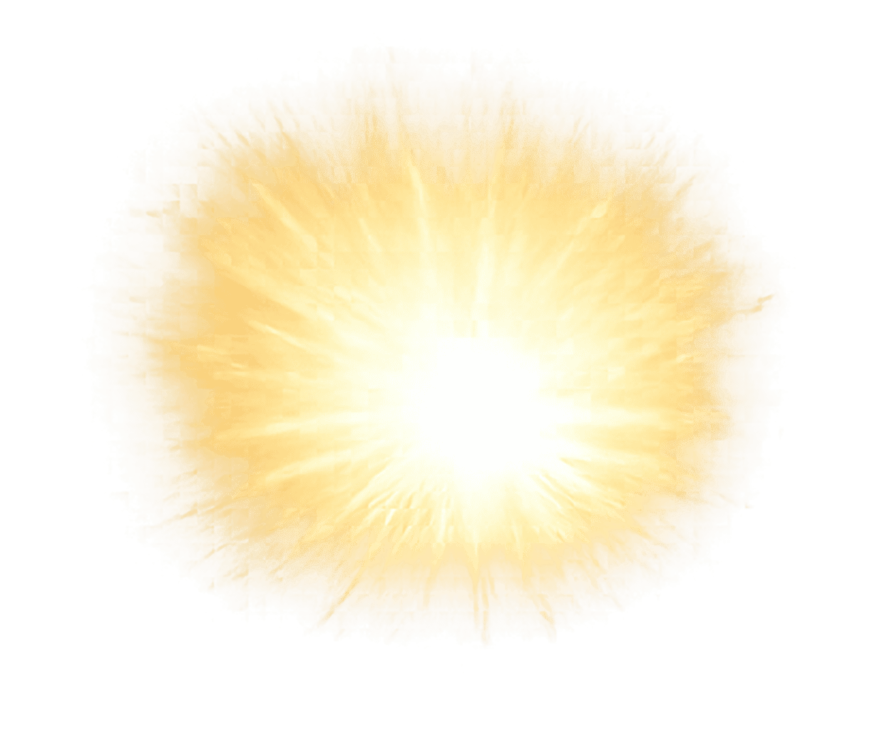 Bright yellow explosion burst with glowing center